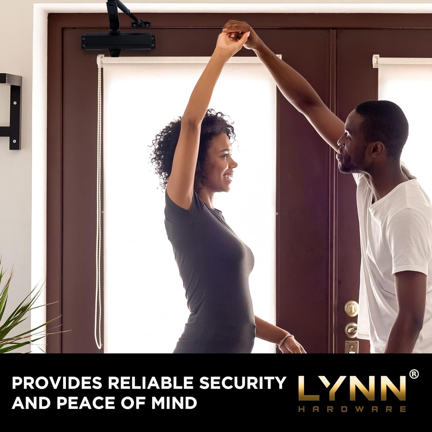 Adjustable Auto Door Closer - Commercial-Grade, Matte Black Finish for Light Use