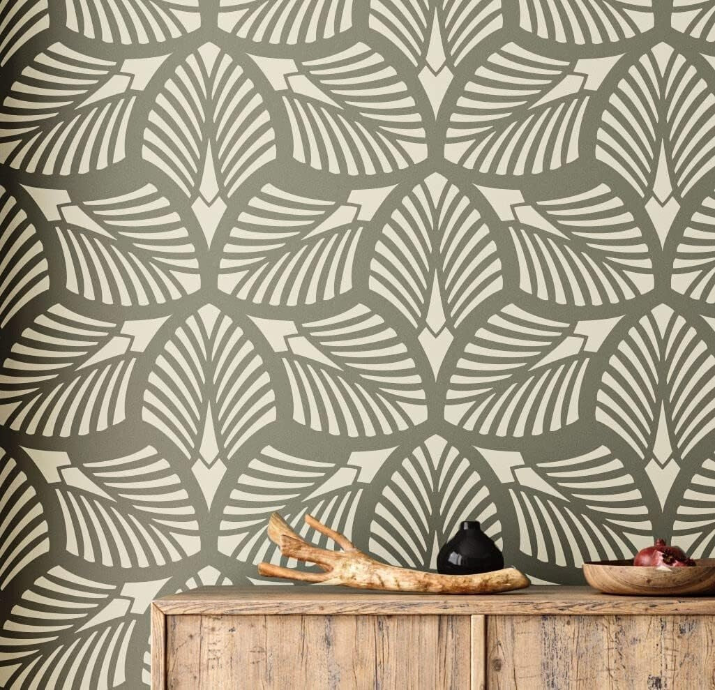 Durable 23" x 38" Palm Leaf Stencil for Quick and Stylish Wall Painting