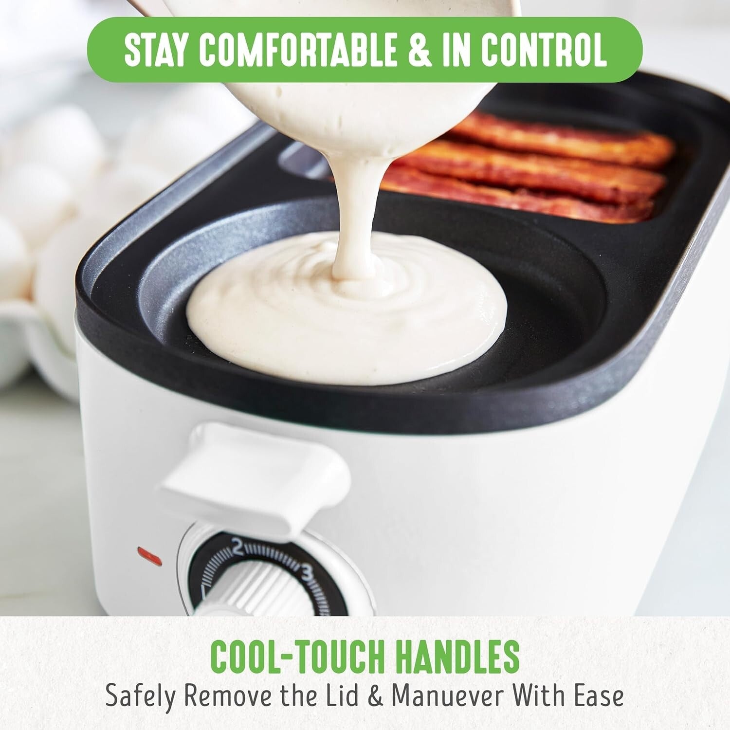 Healthy Ceramic Nonstick Breakfast Maker: Cook Eggs, Meat & Toast Efficiently
