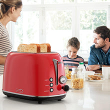 Load image into Gallery viewer, Stylish 850W Retro Toaster: 2 Slice, 1.5'' Slots, Defrost &amp; High Lift Features