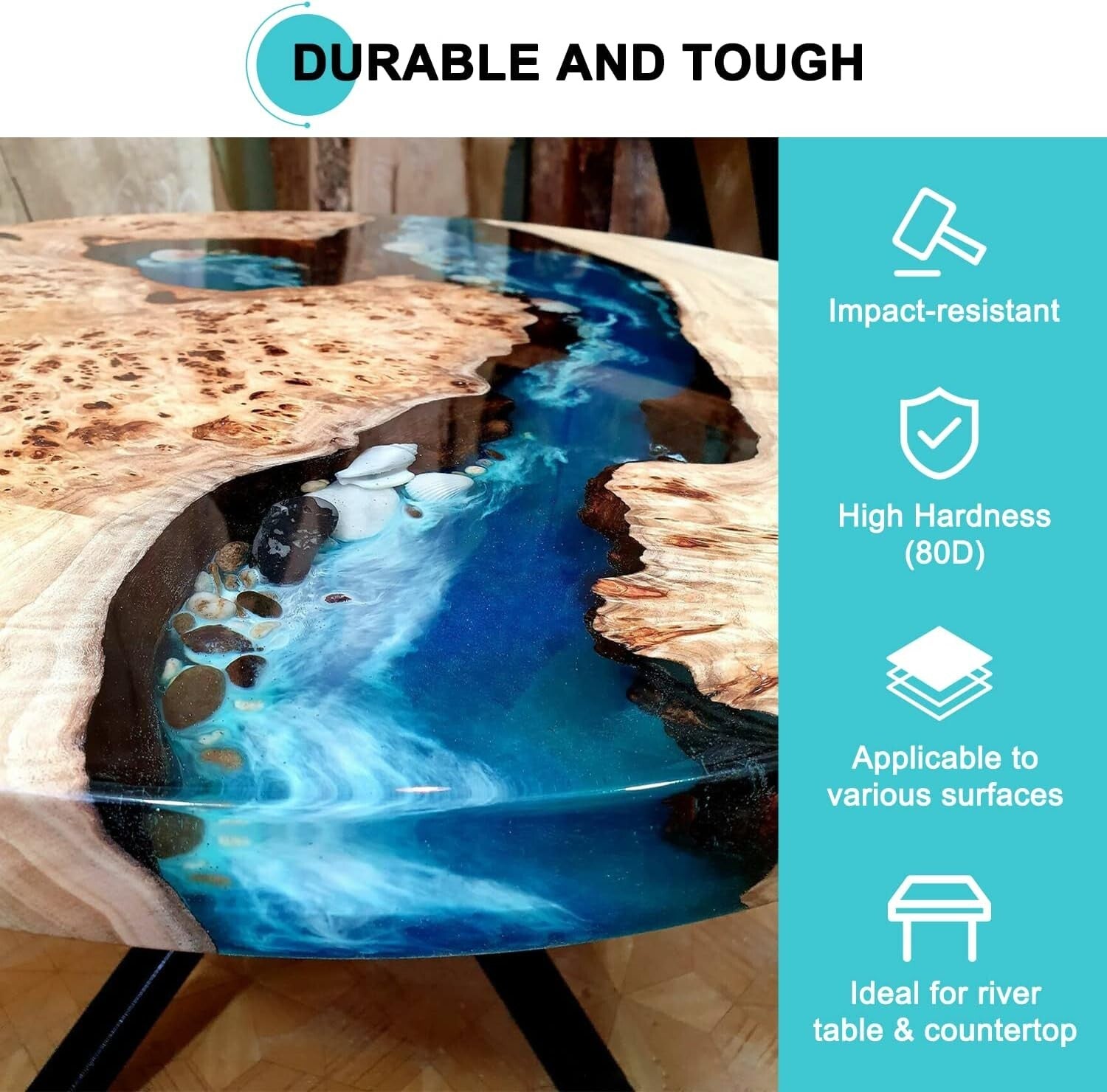 Durable Crystal Clear Epoxy Resin Kit - Ideal for Wood Coating & Art Projects