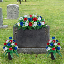 Load image into Gallery viewer, Artificial Rose Combination Flower Saddle for Memorial Graves - 3.9" x 19.7"