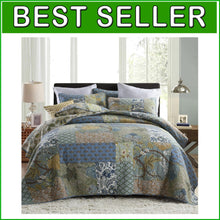 Load image into Gallery viewer, Sage King Size Comforter Set - 100% Cotton Quilted Bedding with Pillow Shams