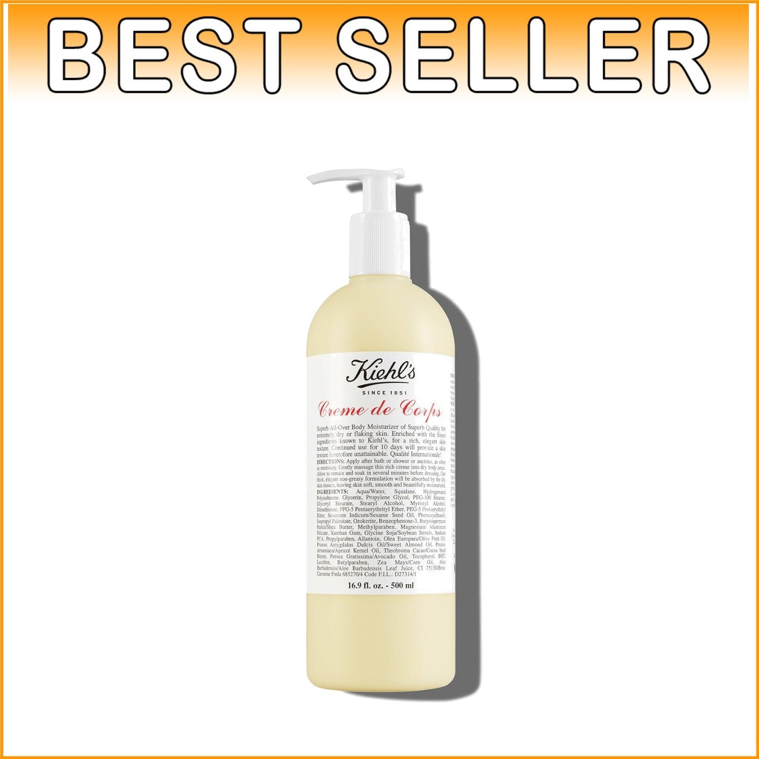 Creme de Corps Body Lotion - 500mL Cocoa & Shea Butter for Luxurious Hydration