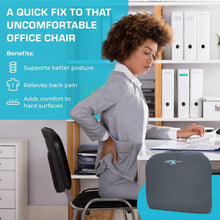 Load image into Gallery viewer, Removable Dark Grey Seat Cushion for Back Support - Travel-Friendly with Handle