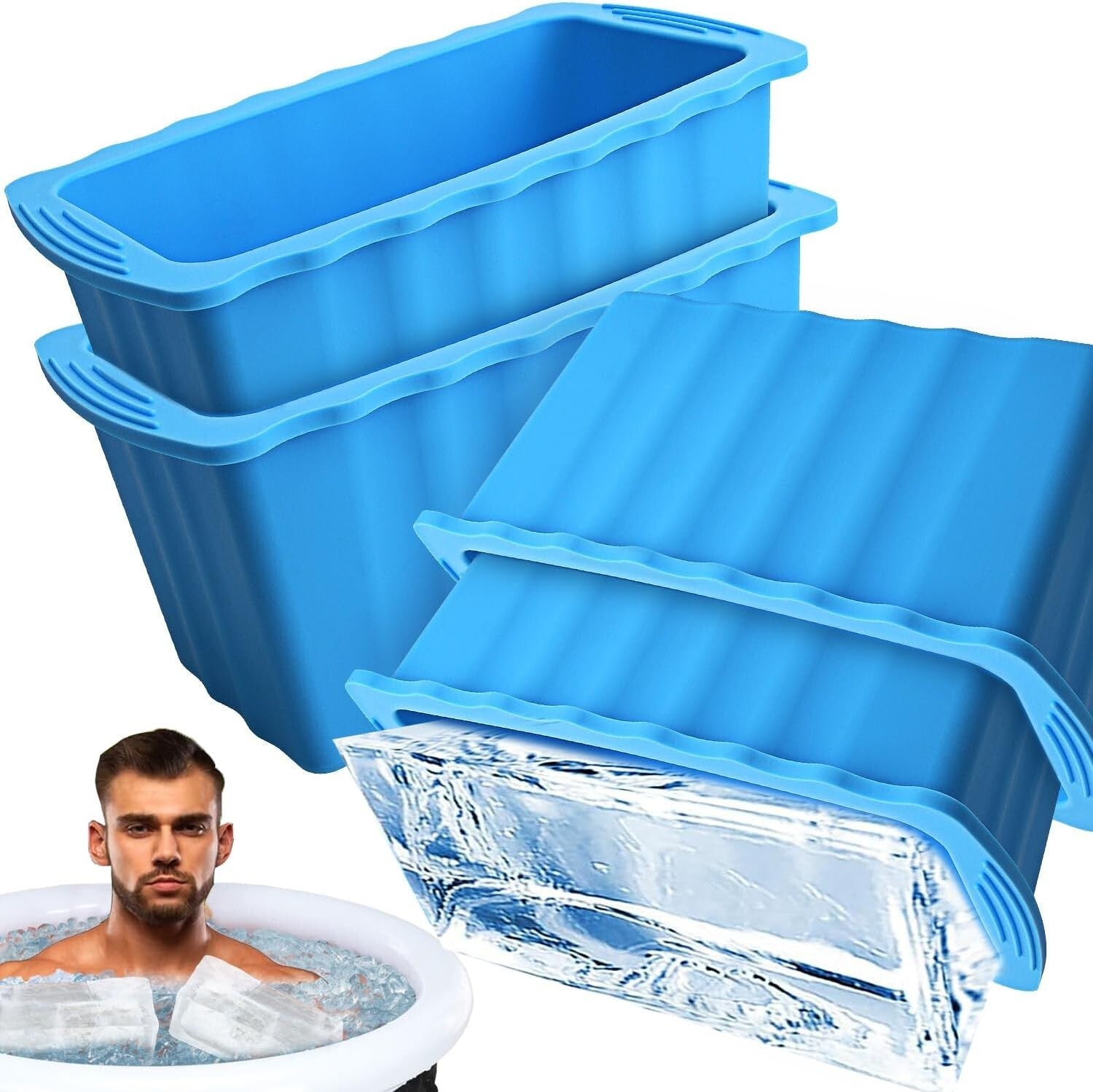 Durable Extra Large Ice Tray Mold with Handles - Perfect for Ice Baths & Coolers