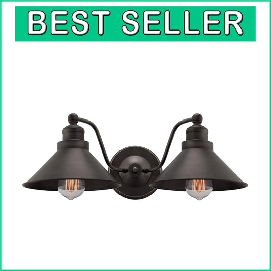 Chic 19-Inch Industrial 2-Light Vanity Light - Rustic Ceiling Lamp Home Decor