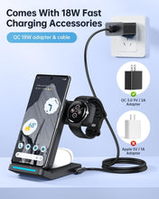 Load image into Gallery viewer, 3-in-1 Foldable Wireless Charger for Google Pixel Watch &amp; Phones - Fast Charging