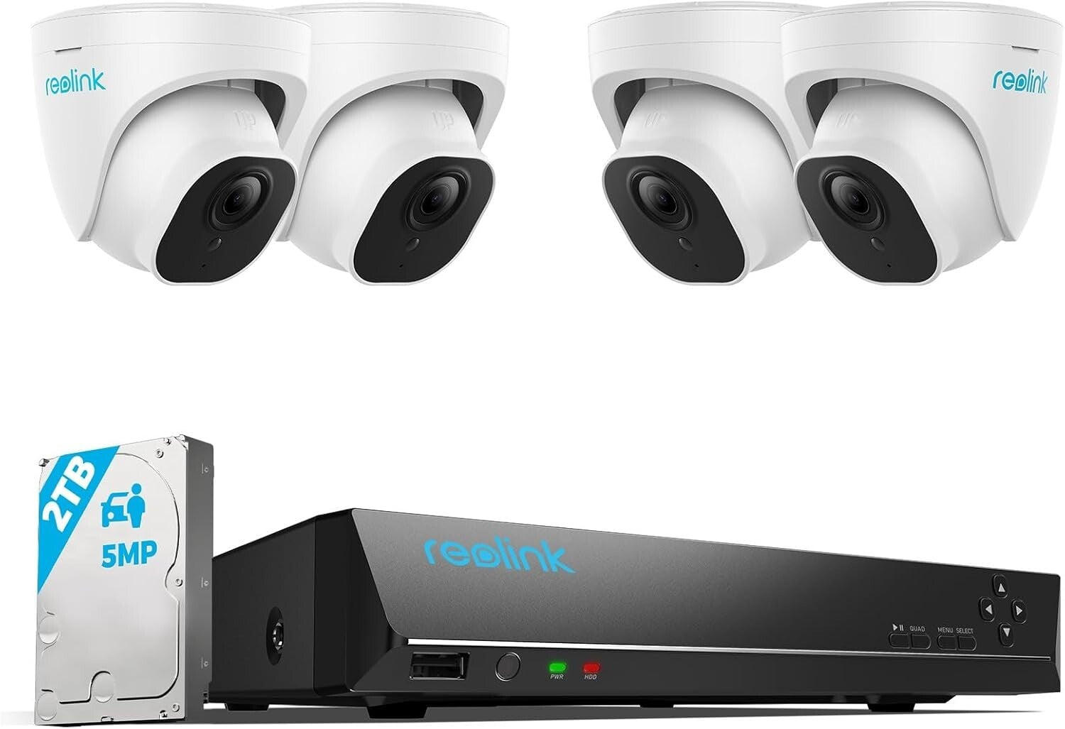 5MP Security Camera System - 24/7 Recording with Smart Detection & Night Vision