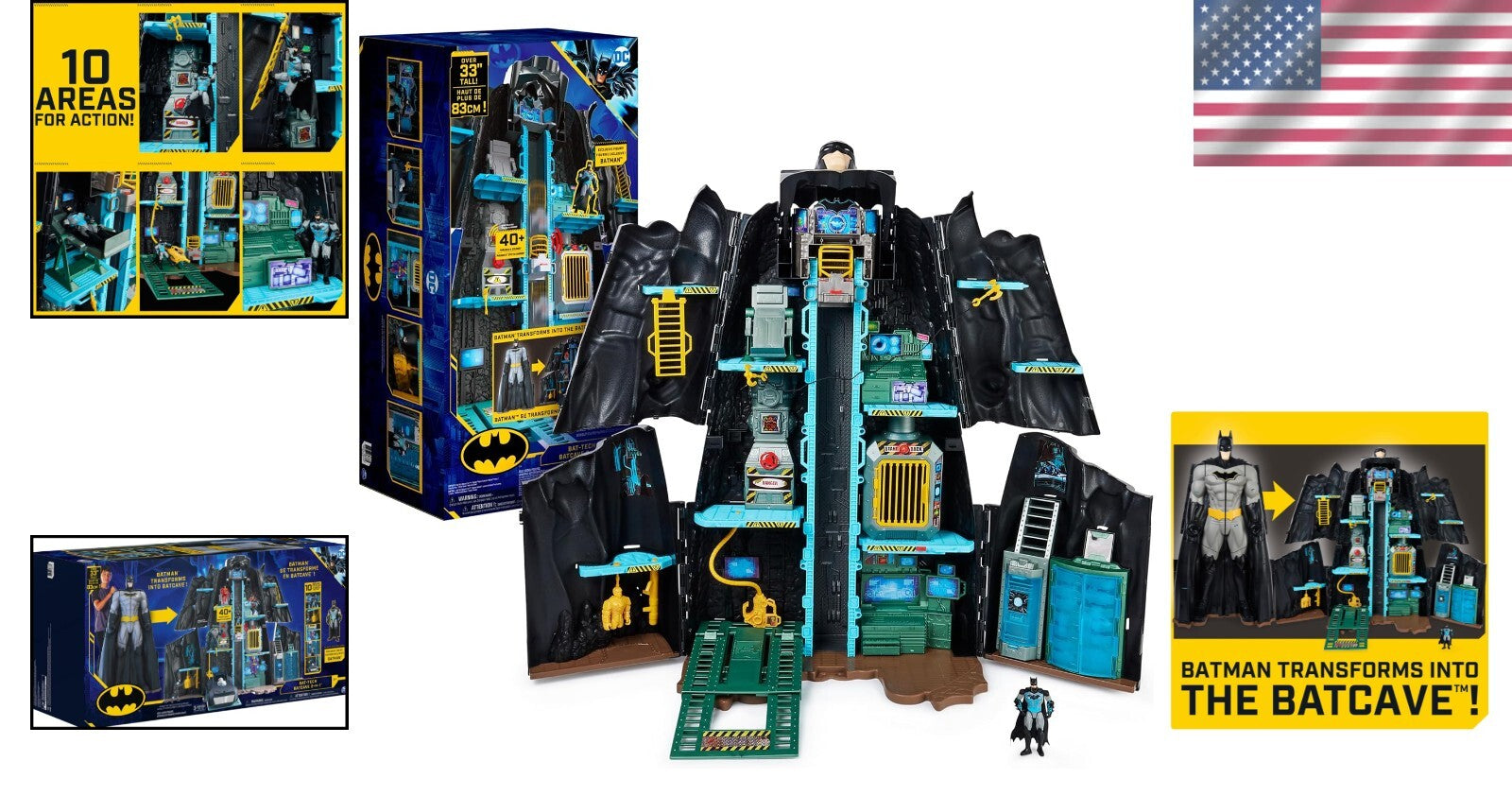 Transforming Batman Bat-Tech Batcave Playset - 4” Exclusive Figure & Accessories