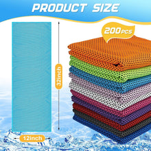 Load image into Gallery viewer, Quick-Dry Microfiber Cooling Towels Bulk - 200 Pack for Sports and Fitness