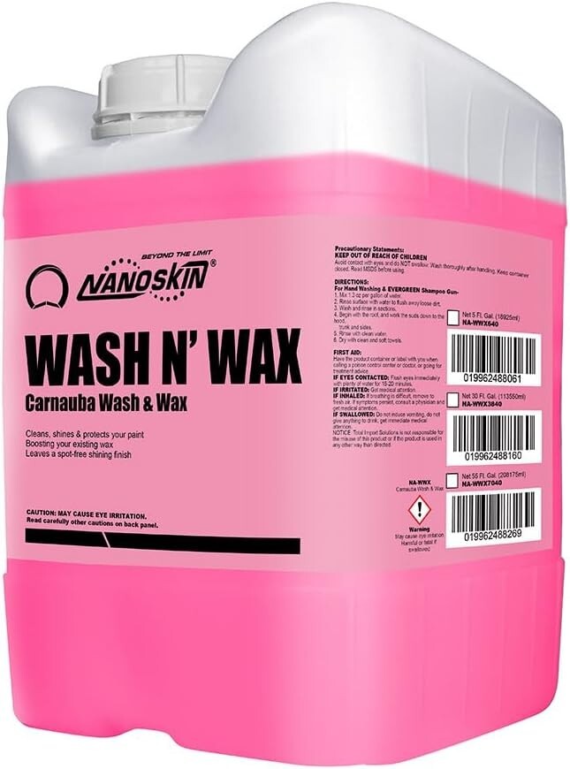 WASH N' WAX Car Wash Shampoo - 5 Gallons of Cherry-Scented Carnauba Clean