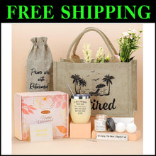 Load image into Gallery viewer, 2025 Retirement Gifts for Her: Elegant Wine Tumblers &amp; Relaxation Spa Set