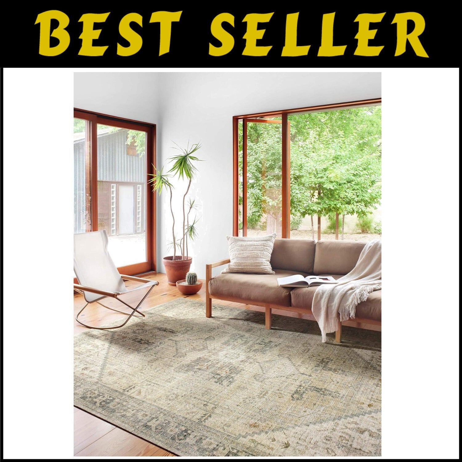 Elegant 6' x 9' Traditional Area Rug - Stain Resistant & Durable Polyester