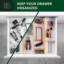 Load image into Gallery viewer, Expandable Drawer Organization Set in Bamboo - Adjustable Dividers for Max Space