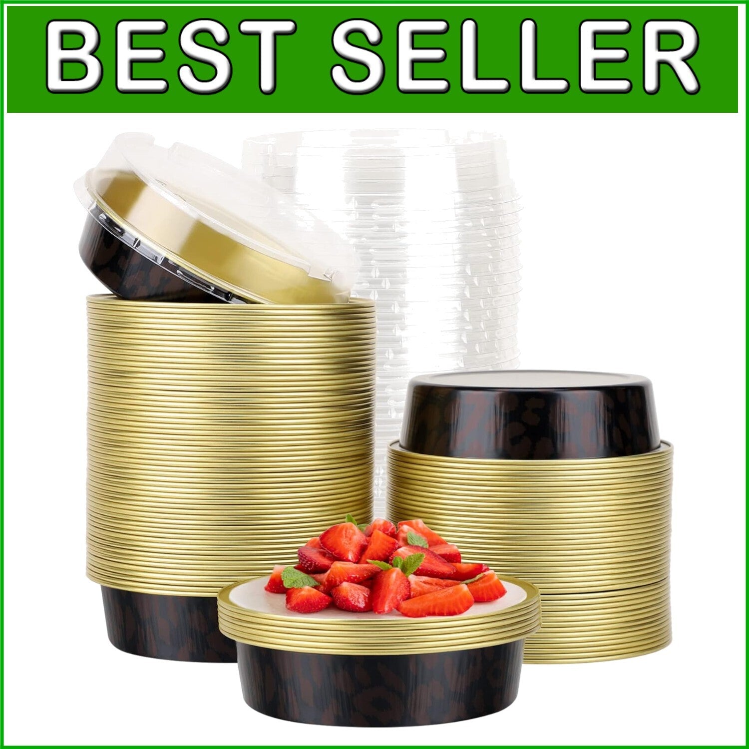 Dark Red Spot Round 4-Inch Aluminum Pans with Lids - Ideal for All Occasions