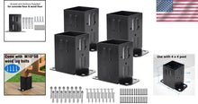 Load image into Gallery viewer, Versatile Fence Post Anchors Set - Includes Screws for Wood &amp; Concrete Floors