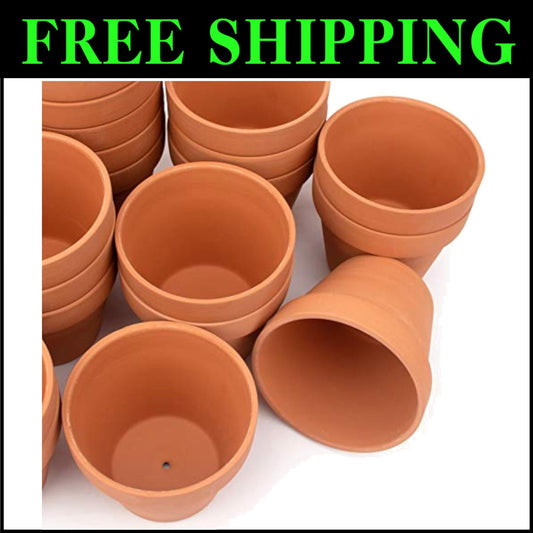 Premium Clay Nursery Pots 26-Pack with Drainage - Ideal for Succulent Displays