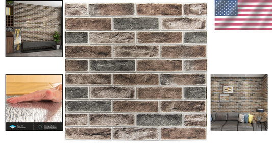 20-Pack 3D Peel and Stick Faux Brick Wall Panels - Waterproof & Stain Resistant