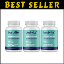 Load image into Gallery viewer, Bioavailable 150mg Benfotiamine Capsules - Vegan &amp; NSF GMP Certified Formula