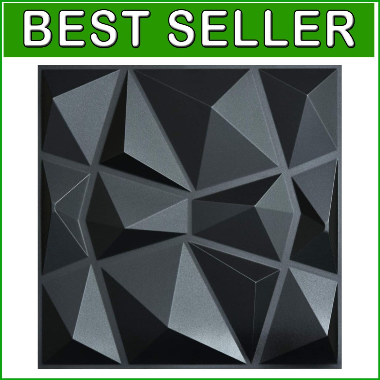 Elegant 3D Matte Black Wall Panels for Living Room - 12 Pack, Easy Glue Down