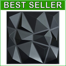 Load image into Gallery viewer, Elegant 3D Matte Black Wall Panels for Living Room - 12 Pack, Easy Glue Down