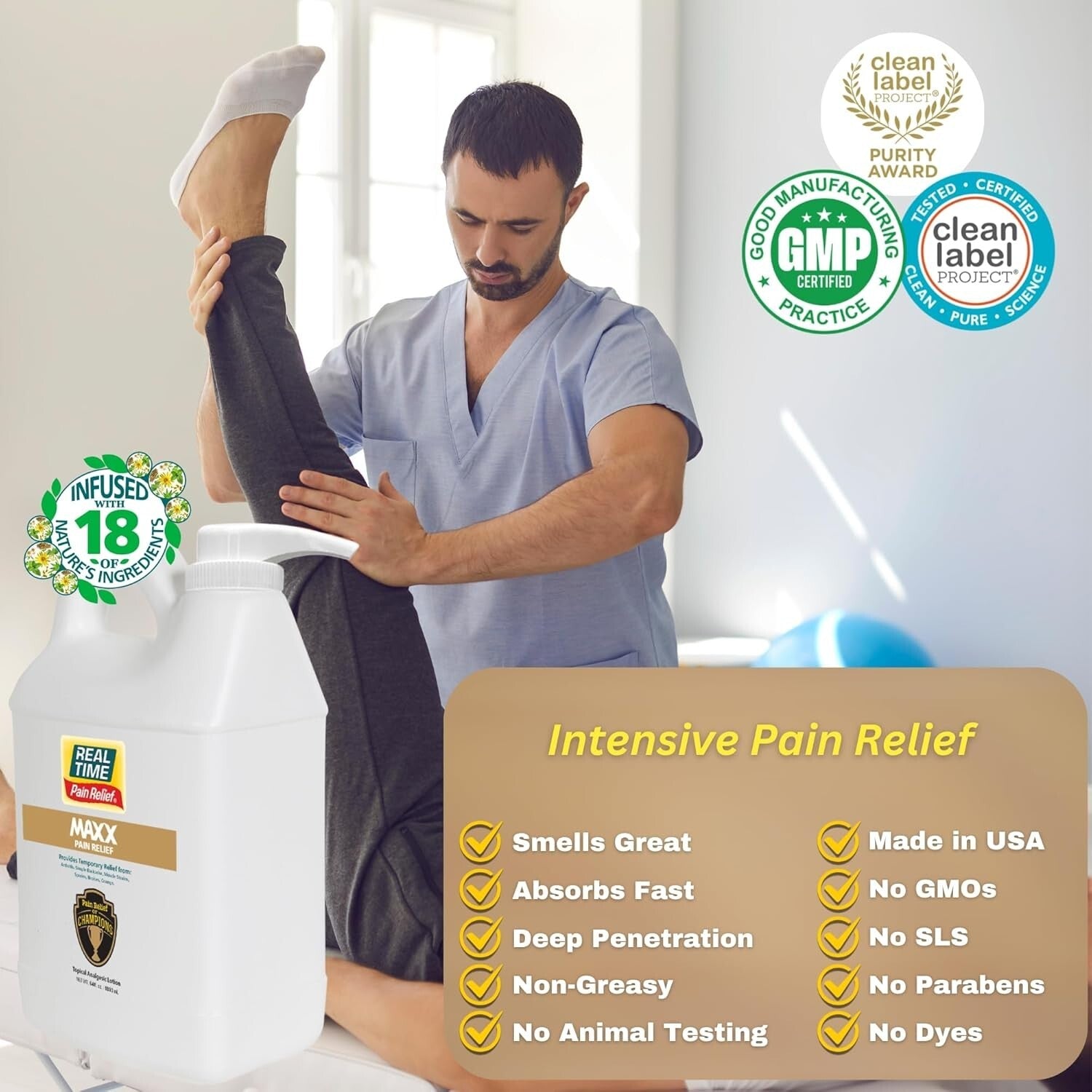 Professional Size MAXX Pain Relief - 64oz Formula for Arthritis and Muscle Pain