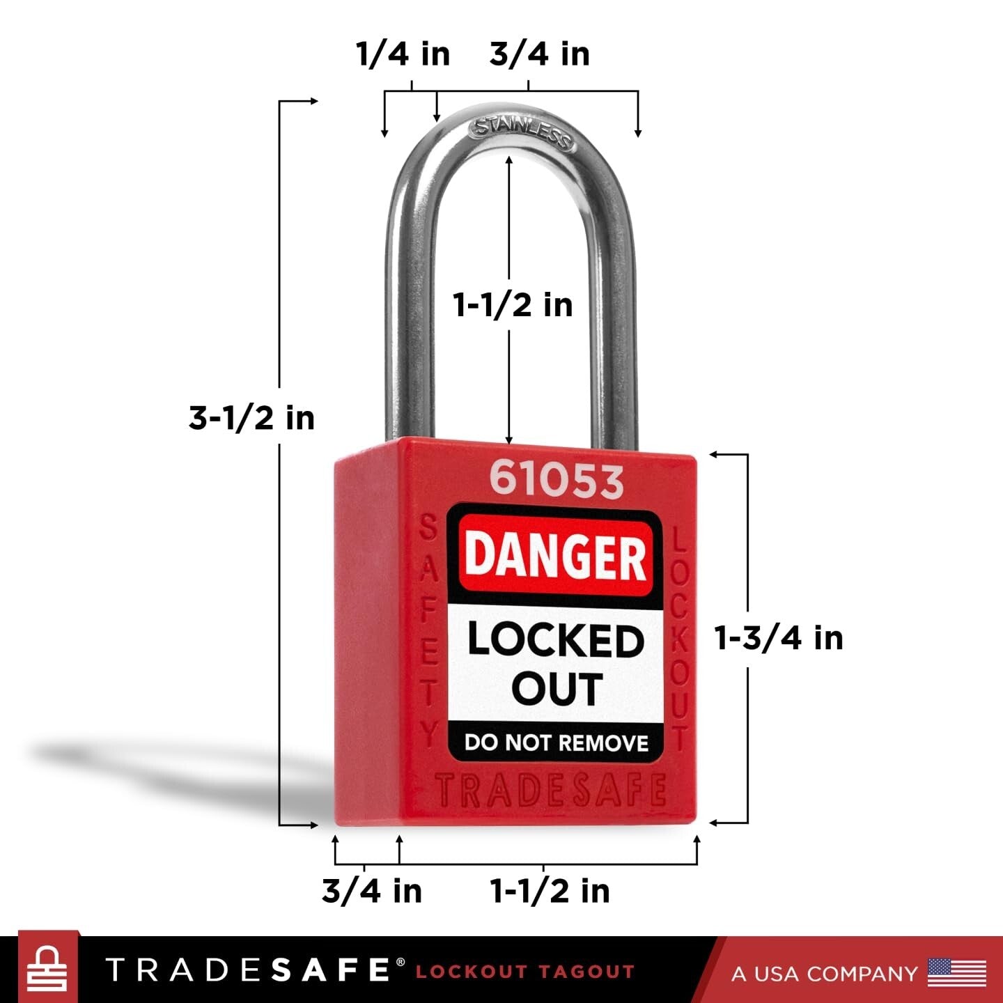 Durable 10-Piece Red Lockout Padlock Set - Keyed Different & Corrosion Resistant