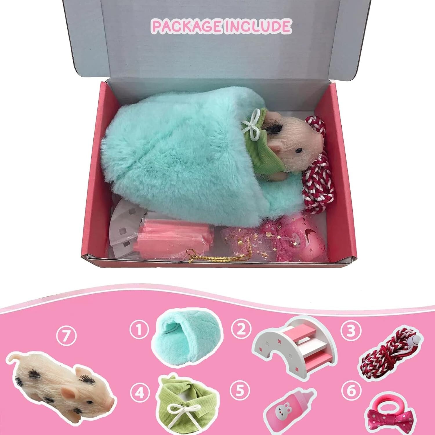 Adorable 5 Inch Realistic Silicone Piglet with Gift Box - Perfect for Kids