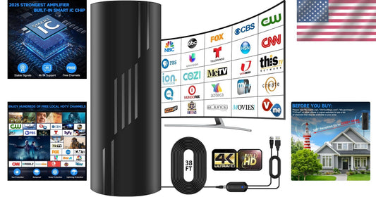 2025 Strongest Digital TV Antenna - Access 1500 Free Local Channels Easily