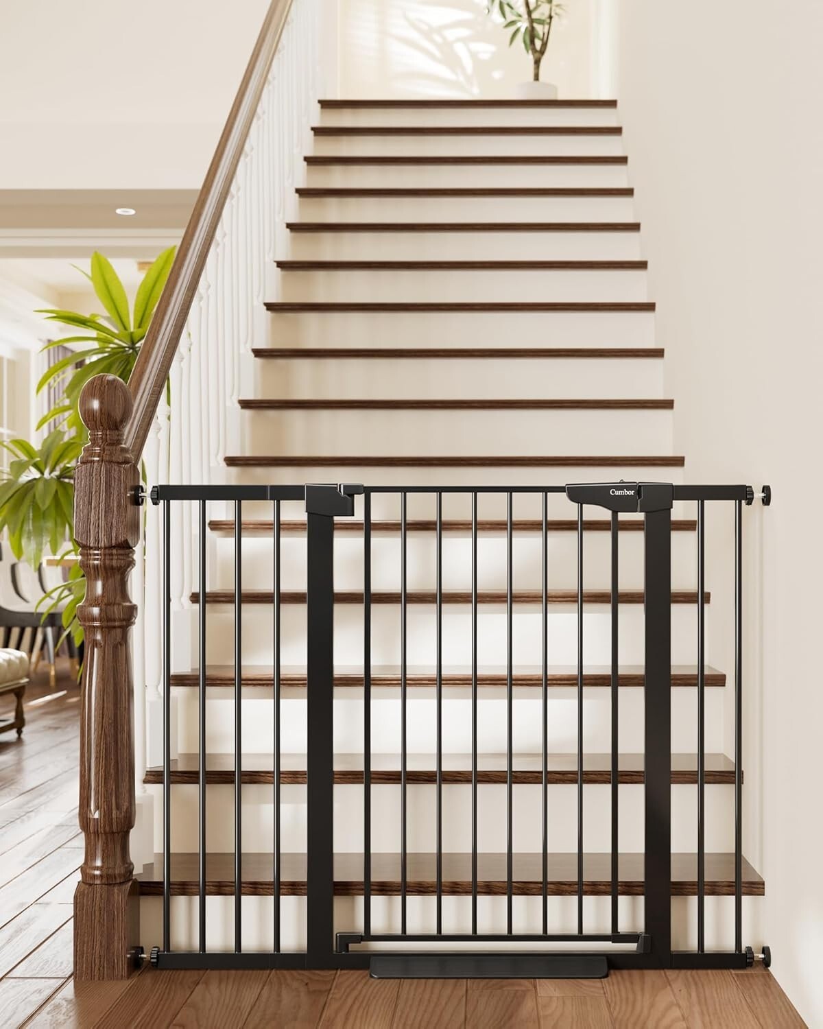 36" Extra Tall Baby Gate - Adjustable 29.7-48" Wide Safety Gate for Pets