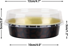 Load image into Gallery viewer, Dark Red Spot Round 4-Inch Aluminum Pans with Lids - Ideal for All Occasions