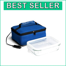 Load image into Gallery viewer, Portable Electric Lunch Box &amp; Food Heater with Glass Container - 1.5qt - Blue