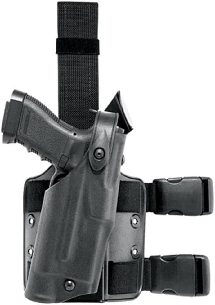 Black Adjustable Tactical Leg Holster for Glock 17/22 with ALS and SLS Security