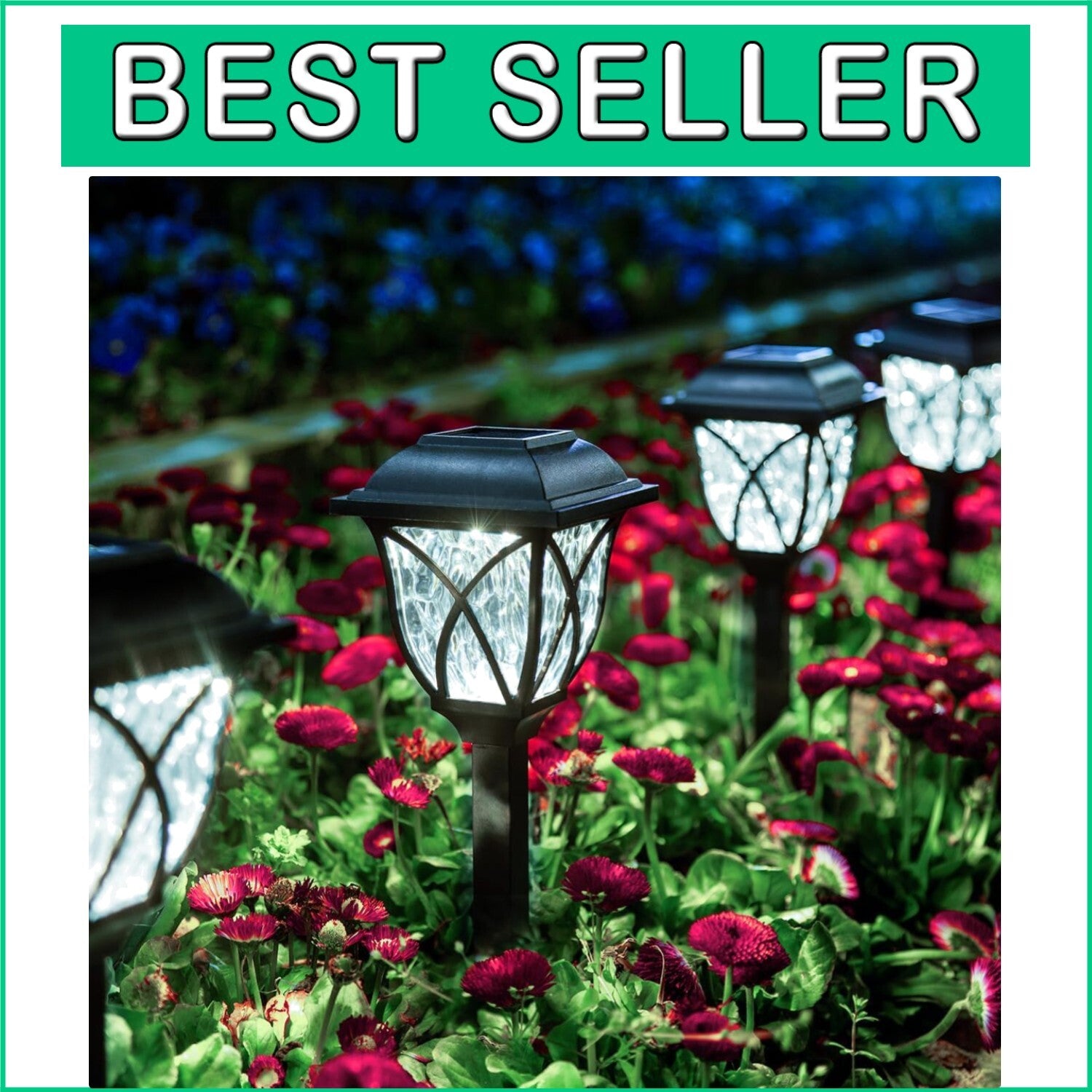 Charming Solar Walkway Lights - 8 Pack LED Outdoor Decor with Ripple Effect