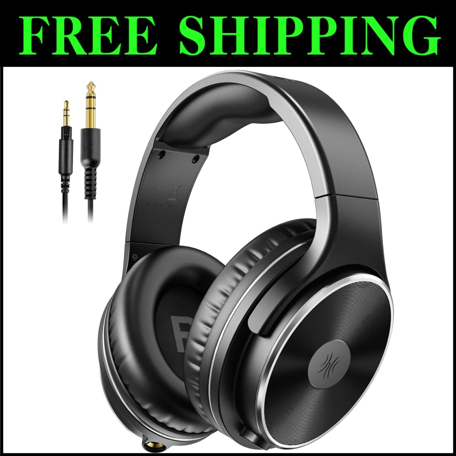 Professional Dual Jack Over-Ear Headphones with Noise Isolation for Studio Use
