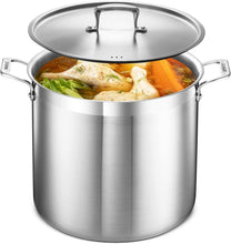 Load image into Gallery viewer, High-Quality 20 Quart Induction-Ready Stockpot - Riveted Handles &amp; Easy to Clean