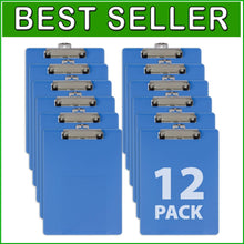 Load image into Gallery viewer, Convenient Letter Size Clipboards in Arctic Blue – 12 Count with Low Clip