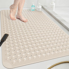 Load image into Gallery viewer, Large Rectangular Shower Mat 47"x32" - Suction Cups &amp; Custom Fit for Bathrooms