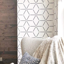Load image into Gallery viewer, Geometric Wall Stencils for Painting - 2-Pack (17x32 in), Reusable &amp; Versatile
