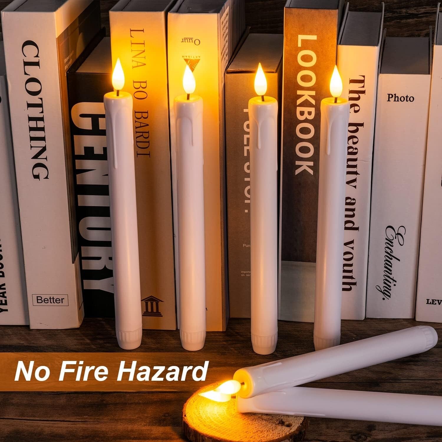 Battery Operated Flameless Candles - 24 Pcs with Remote, Flickering Light Design