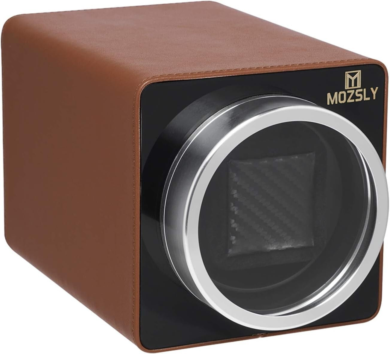 Elegant Faux Leather Watch Winder with 12 Rotation Modes & Soft Pillows