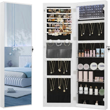 Load image into Gallery viewer, Polished Jewelry Armoire - 8 LED Lighted Full-Length Mirror Storage Solution