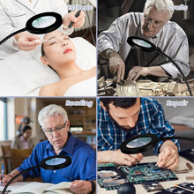 Load image into Gallery viewer, Adjustable 10X Magnifying Glass with Stepless Dimming LED for Seamless Crafting