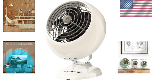 Personal Vintage Air Circulator Fan - VFAN Mini with 2 Speed Control & Tilt Head