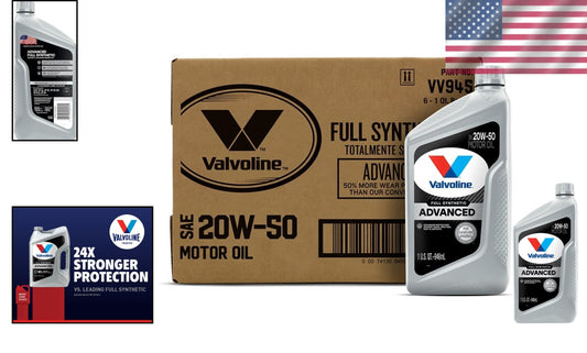 Advanced Full Synthetic Motor Oil 20W-50 - Ultimate Engine Protection, Case of 6