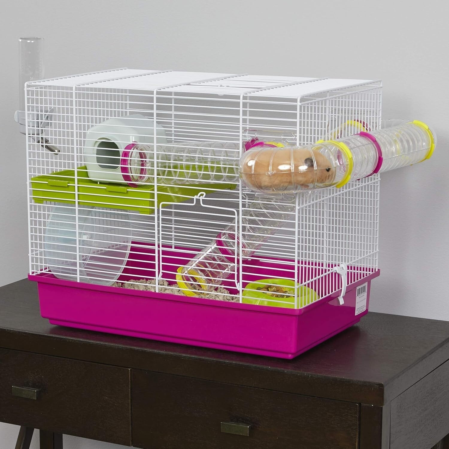 Space-Saving Laura Hamster Cage | Complete with Accessories for Small Breeds