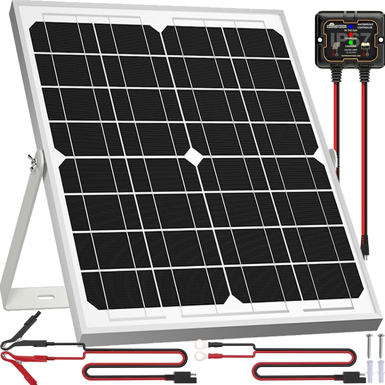 Portable 20W Solar Charger - Waterproof 12V Battery Maintainer for Every Vehicle