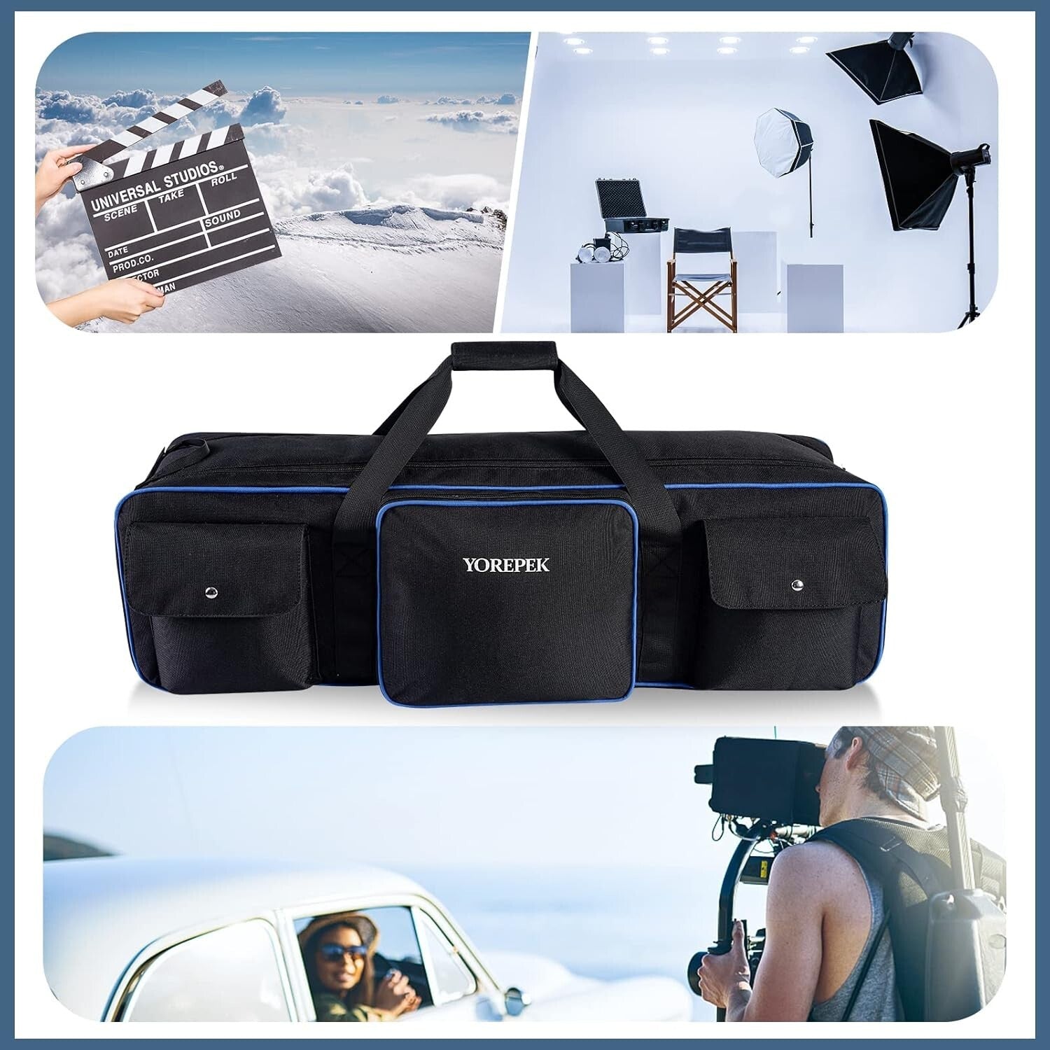 40.5" Tripod Carrying Case - Waterproof Light Stand Bag with Protective Pads