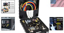 Load image into Gallery viewer, Automotive 4 Valve Manifold A/C Gauge Set – Complete with Essential Accessories